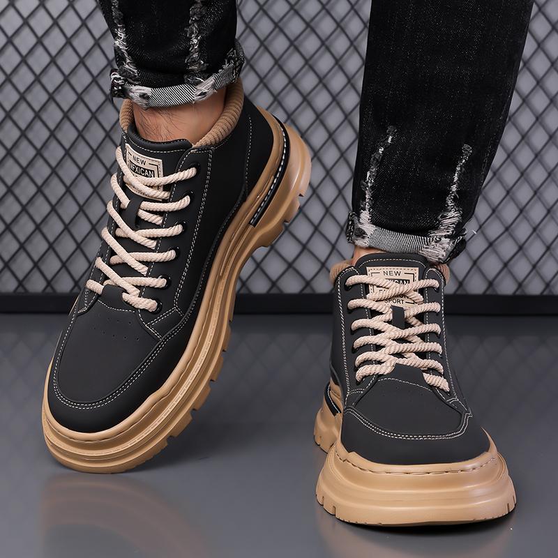 Fashion Spring Men's Boots High Quality Casual Leather Ankle Boots Comfortable Outdoor Hking Sneakers Designer Luxury Handmade Men Shoes