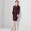 High-End Dunkelrotes Professionelles Damen-Schlankheits-Bodycon-Kleid mit Bauchabdeckung - Frühjahr & Herbst Kollektion