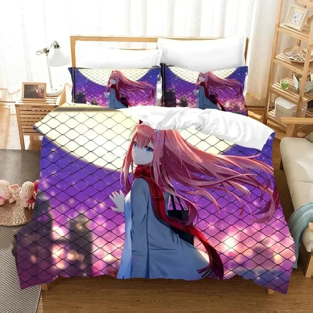 3D Print Anime Darling In The Franxx 02 Bedding Set Bedroom Soft Modern Bedspreads Comefortable Duvet Cover Quilt Pillowcase