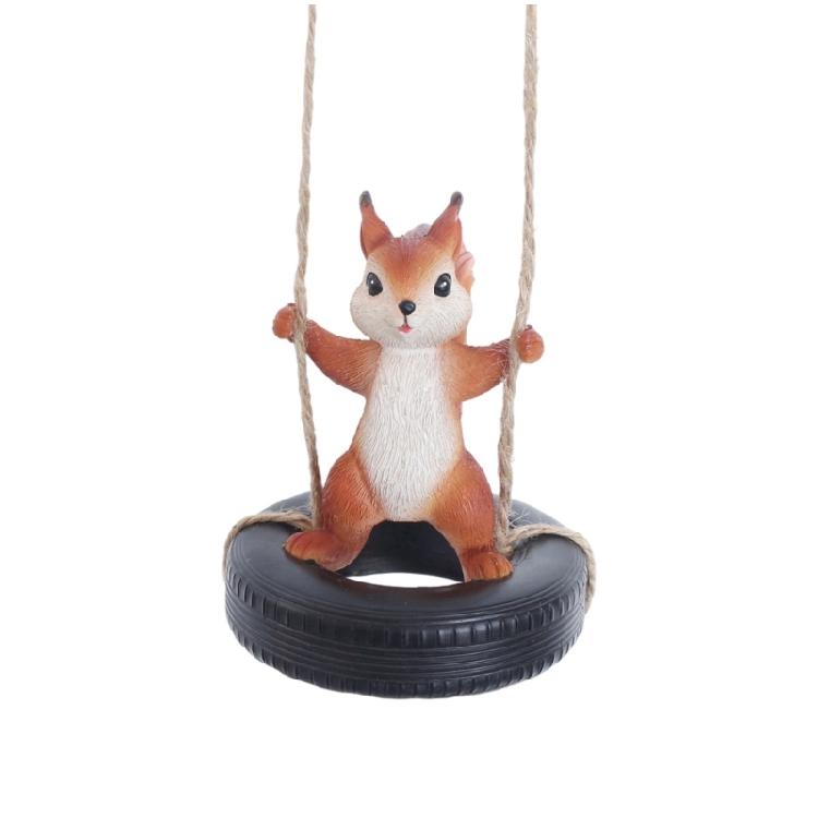 

Detailed Resin Squirrel Ornament Hanging On Tire Swing Sculpture Gift For Gardening Enthusiasts Nature Lover Decoration 1
