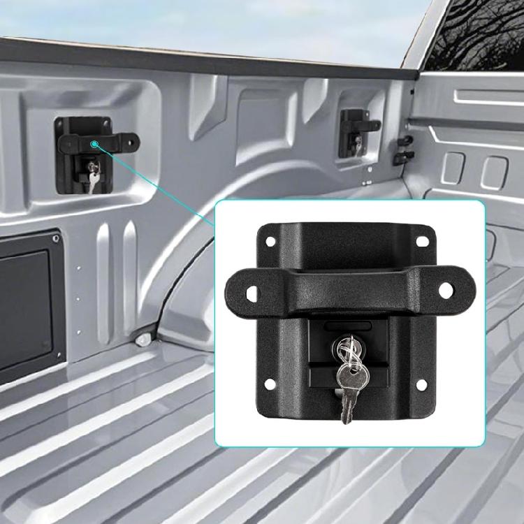 Reinforced Tie Down Hooks with Key for F150 F250 F350 2015-2025 Truck Bed Anchors Set Easy Installation