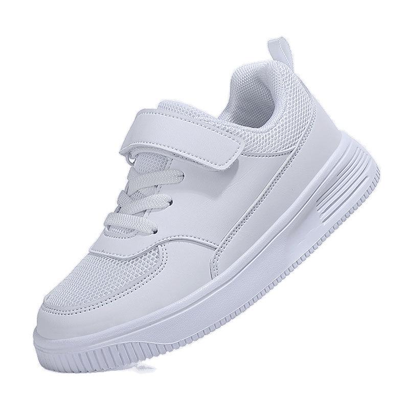 Children's Little White Shoes Spring and Autumn New Breathable Comfortable Soft Sole Light Boys and Girls White Sports Shoes Casual Board Shoes