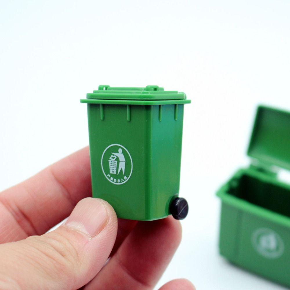 Toy Model Mini Trash Cans Model Home Decor Dollhouse Garbage Cans for 1/6 1/12 Dollhouse