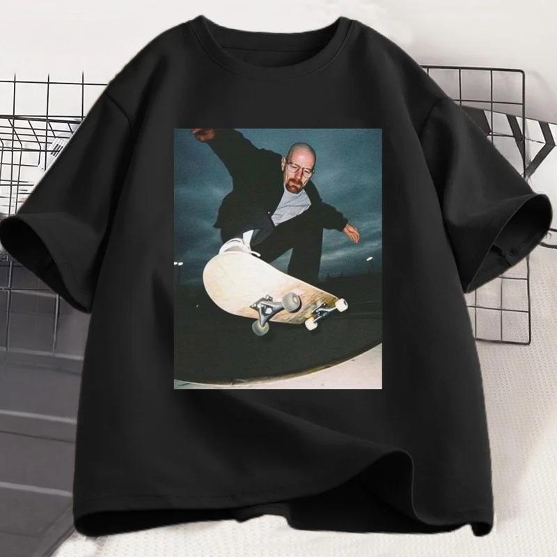 Breaking Bad Heisenberg Tshirts Unisex Walter White 90s Skate TShirt Women and Unisex Unisex Graphic Printed T Shirt Cotton Tees