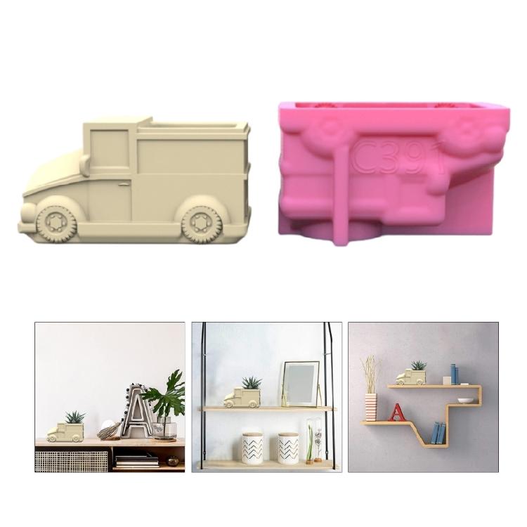Small Motorcar Concrete Silicone Mold Succulent Flowerpot Cement Plaster Molds