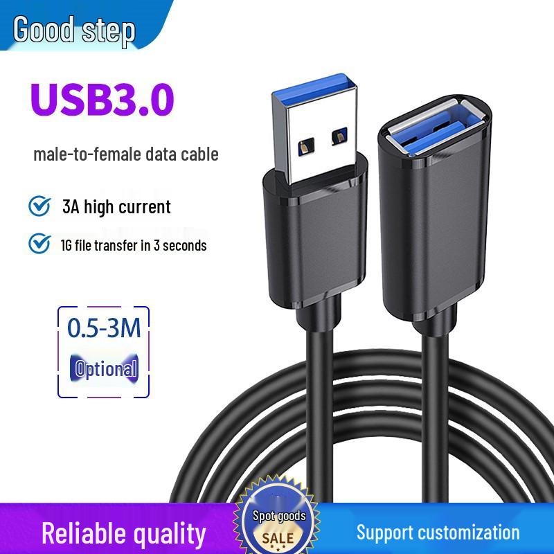 USB 3.0 Extension Cable for Computer Connection (Available in 1m, 2m, 3m) - Ideal for Keyboard, Mouse, and U Disk.
