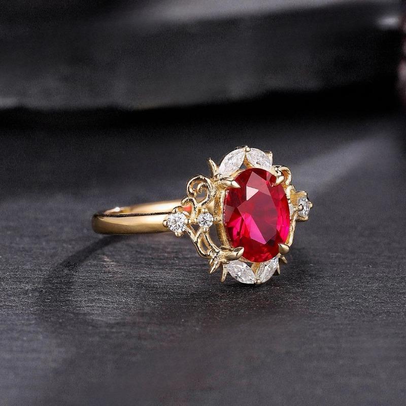 Popular Pigeon Blood Ruby Ring Fashion Accessory Ins Hot Selling RUBBY RING