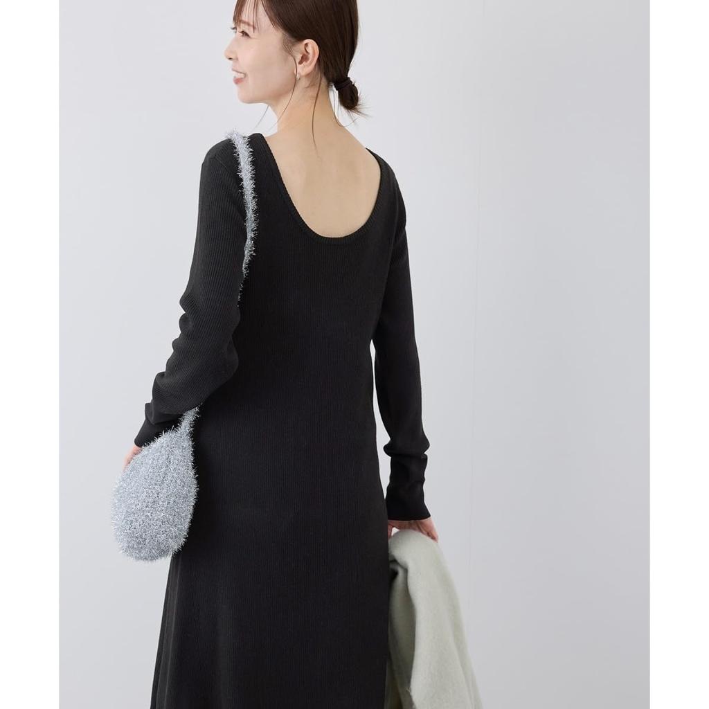 ROPE PICNIC Lamellibe Knit Black Size 38 Dress, (01),