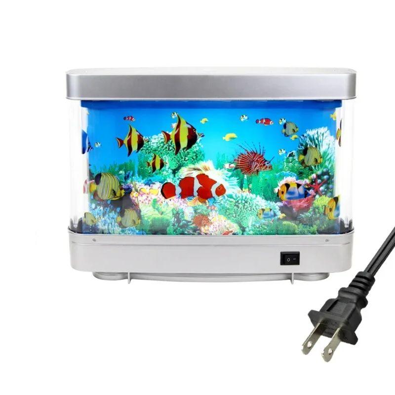 Lumière décorative pour aquarium de bureau, lumière décorative dynamique pour aquarium USB, ornements décoratifs à thème pour aquarium, dynami