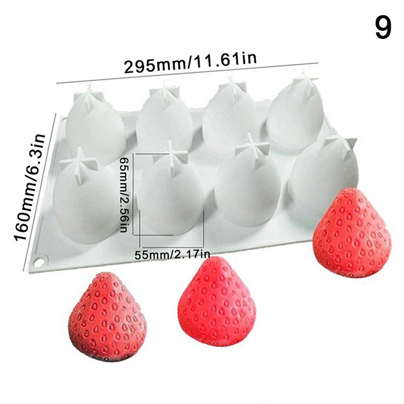 1 Stuks Ananas Peer Perzik Fruit Serie Taart Siliconen Vorm Mango Sinaasappel Bakken Mousse Vorm Aardbei Franse Dessert Mousse Vorm