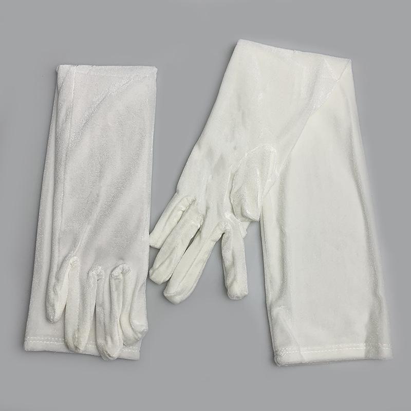Gold Velvet Ladies' Long Retro Dance & Photography Gloves for Christmas