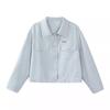 Women's Spring Loose Gray-Blue Short Shirt Jacket