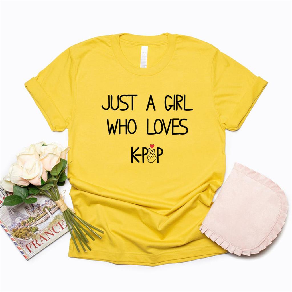 Doar o fată care iubește Kpop Tricou Coreean Semn de Dragoste cu Degetele Tricou Drăguț Kpop Cadou Kpop Femei Mânecă Scurtă Tricouri Top Casual