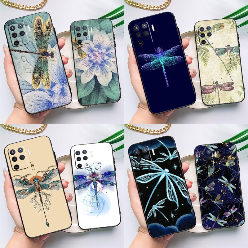 

Dragonfly Animal Art Case For OPPO A74 A93 A83 A91 A53S A9 A5 A31 A53 2020 A15 A16 A1K A52 A72 A94 A54 Cover