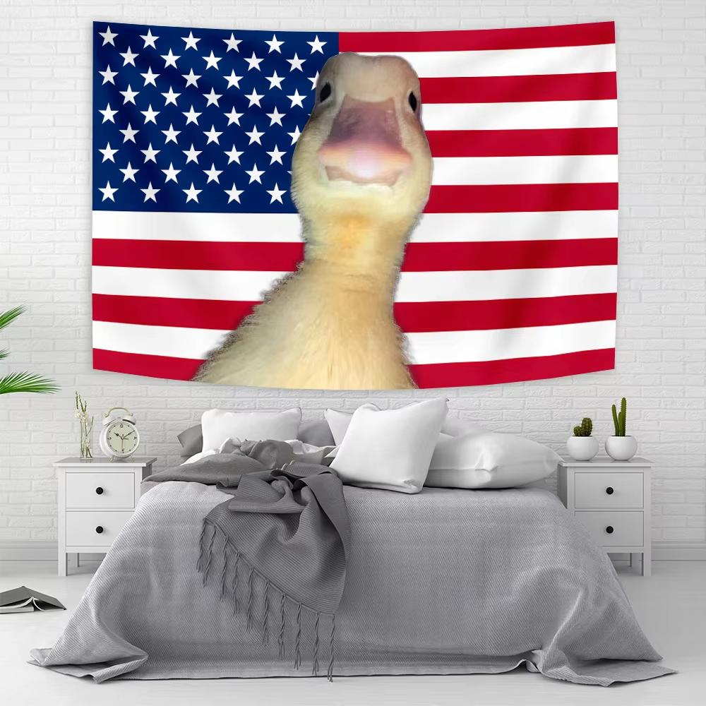 Duck Meme Funny Flag Tapestry Welcome To My Crib Wall For Bedroom Dorm Home Wall Decor Party Supplies Tapestry Wall Hanging