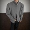 Men's Trendy American-Style Stand-Up Collar Double Zipper Cardigan Sweater