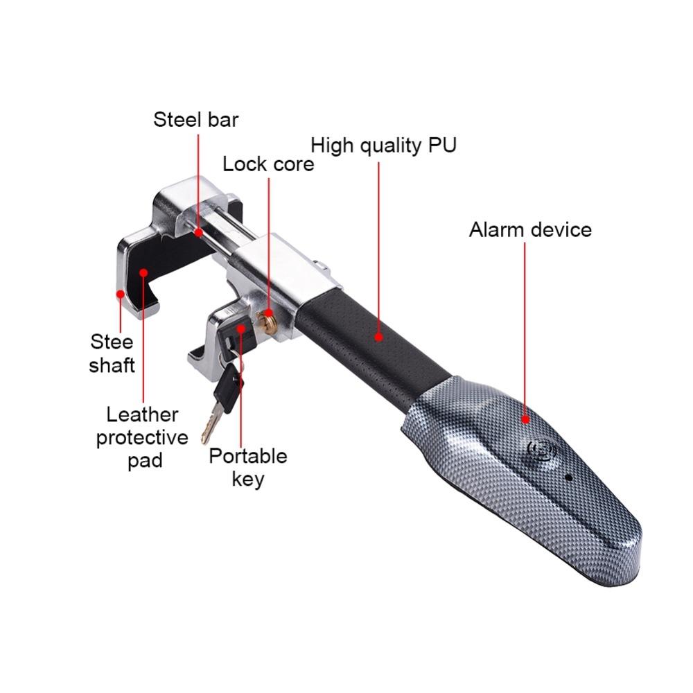 Universal Car Anti Theft Safety Alarm Lock Car Steering Wheel Lock Retractable Security Car Locks Security Anti-Theft Tool