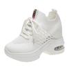 Baskets en maille respirante d'été 9CM, chaussures de Sport blanches ajourées pour femmes, chaussures épaisses décontractées à semelle haute, chaussures de papa Mujer