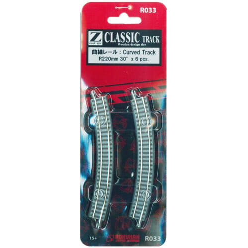 

Rokuhan Z Gauge R033 Curved Rail R220-30 (Pack of 6)