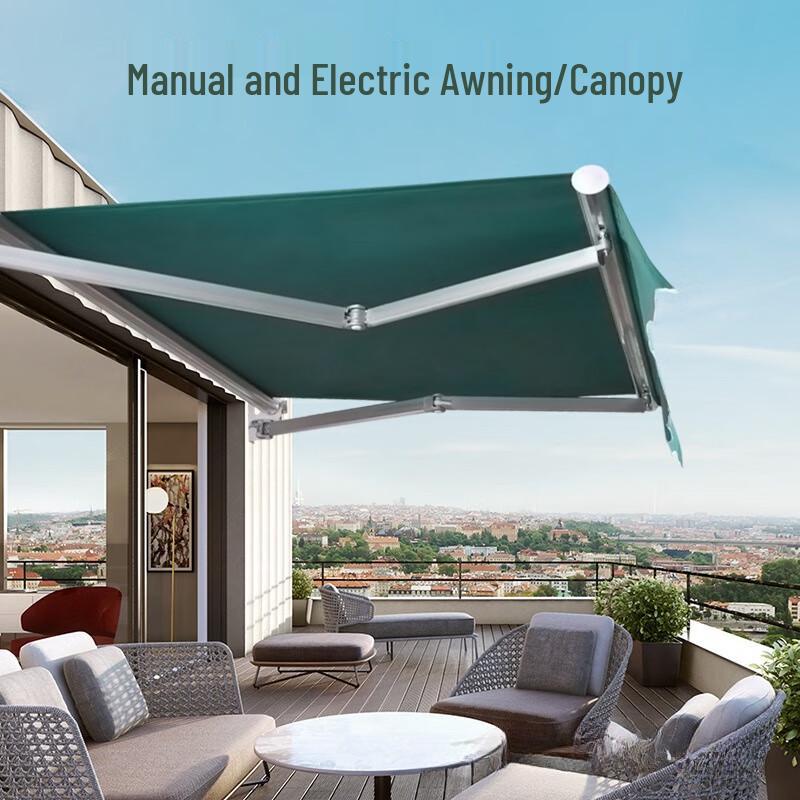 Weibaida Heavy-Duty Wall-Mounted Retractable Aluminum Awning