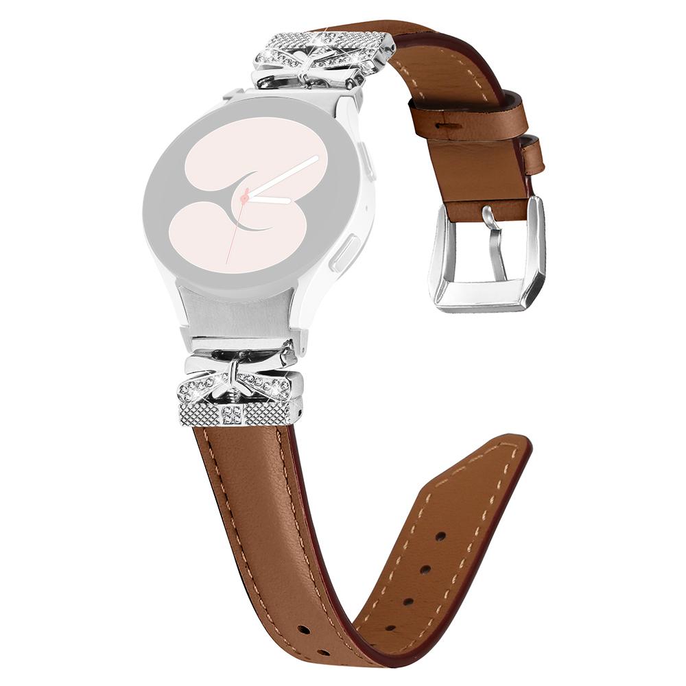 

Silver Buckle Butterfly Decor Strap for Samsung Galaxy Watch4/Watch5/Watch4 Classic/Watch4 Active/Watch5 Active Wristband Brown