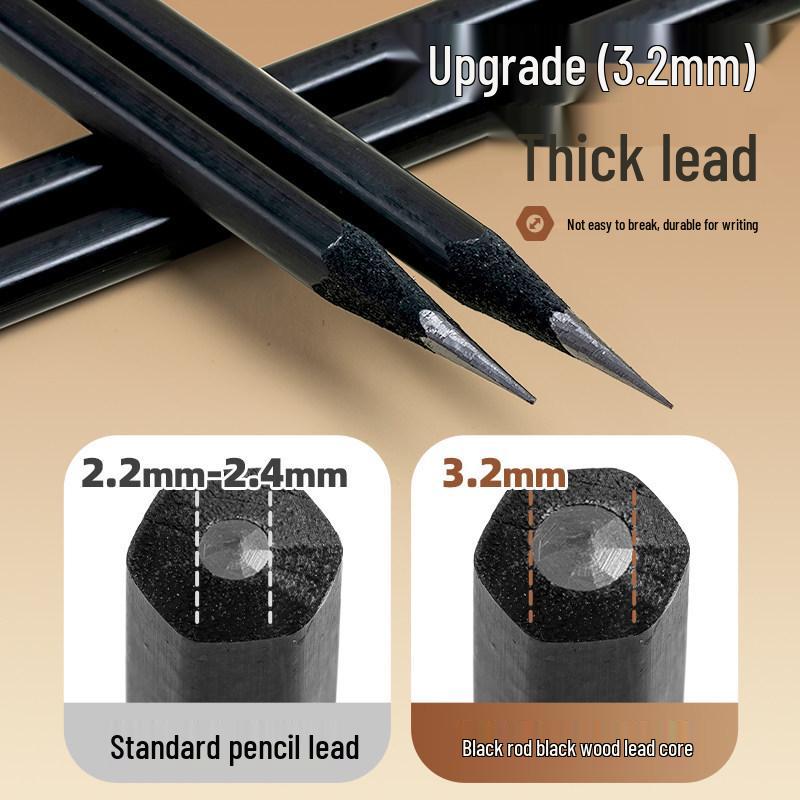 Morning MG Black Wood Pencil with Thick Lead - Bulk Pack for Primary School and Kindergarten Students, First Grade HB.