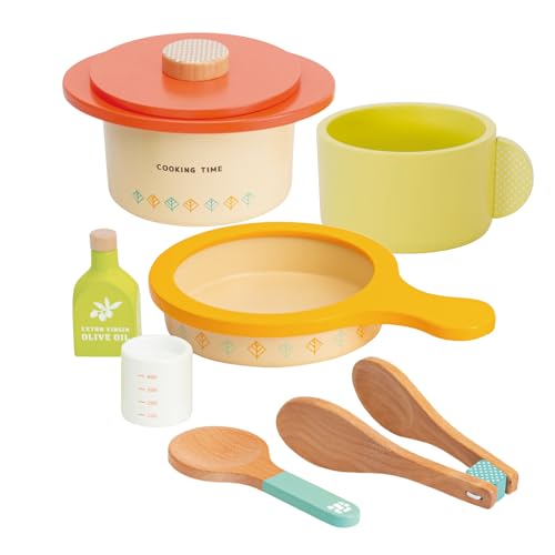 Woodypuddy First Pretend Play Pot & Frying Pan Set, Magnetic, Wooden Toy, Pretend Play, Woodypuddy