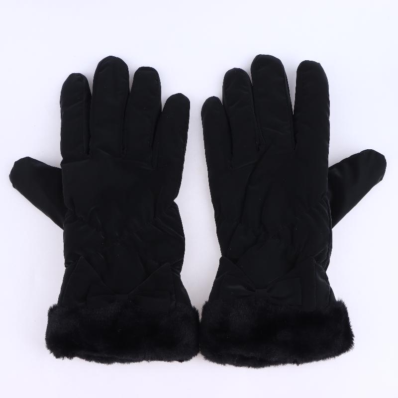Ski Gloves Women Winter Fleece Thickened Warm Plush Cotton Waterproof Touch-Screen Gloves For Outdoor Riding Mountaineering