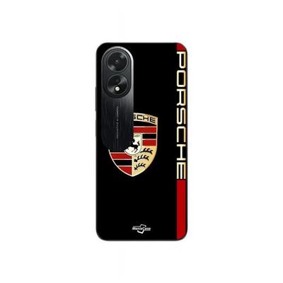 Coque - MANIACASE - Oppo A38 - Logo PORSCHE - Noir - Souple