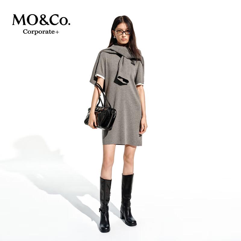 

MO&Co. Платье-поло из трикотажа с шерстью серии C+, имитирующее двойку XS 155