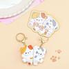 Magnetic Cat Figurine Keychain Capybara Couple Pendants  Car Key Accessories