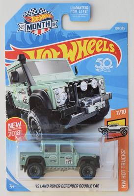 Mattel Hot Wheels Basic Hw Hot Trucks Land Rover Defender Double Cab Die-Cast - '15 (Light Green)