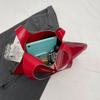 2025 Luxury Design Women's Bag Peach Heart Fashion Shoulder Bags High-end PU Leather Top Hand Bag Summer Love Shaped Tote Purses