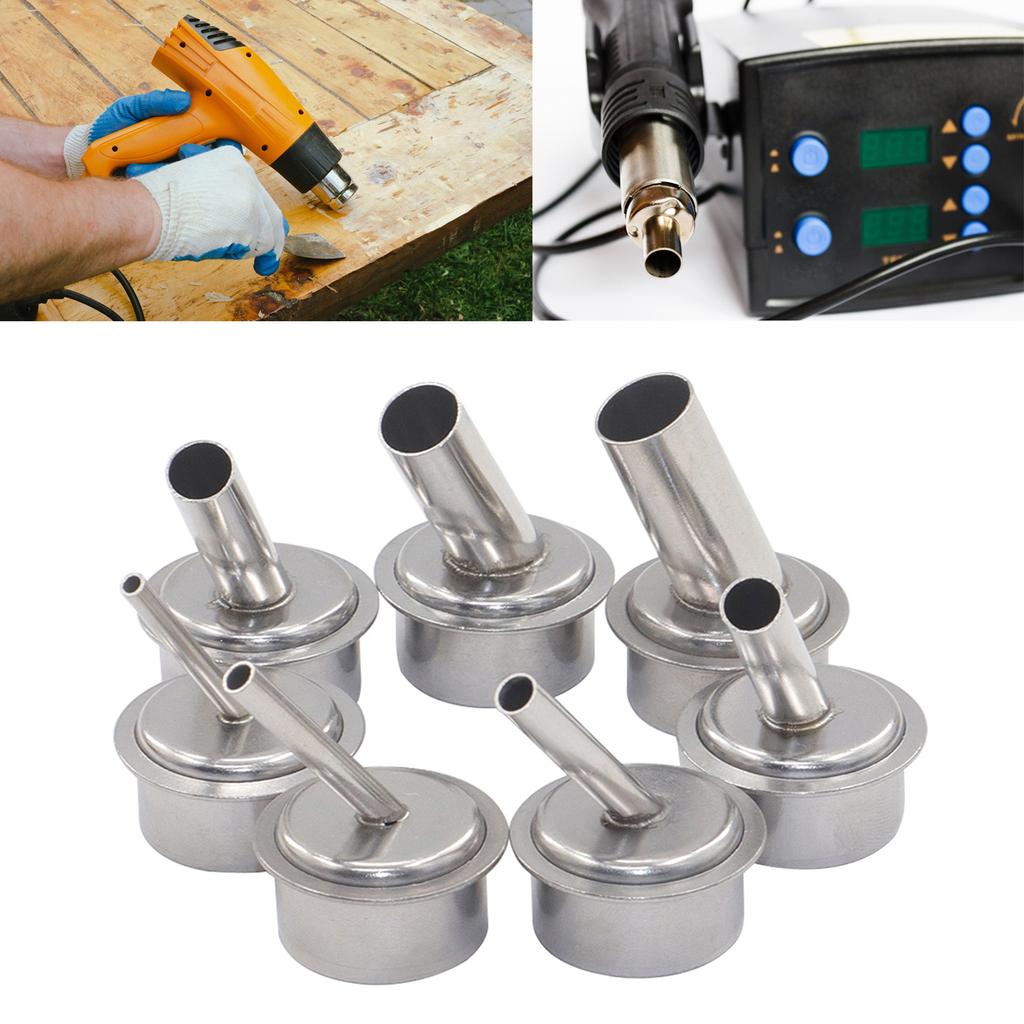 High Temperature Resistant Tips Hot Air Gun Resisting Nozzles Set of 7 Stainless Steel Nozzles for  861DW Heat Gun