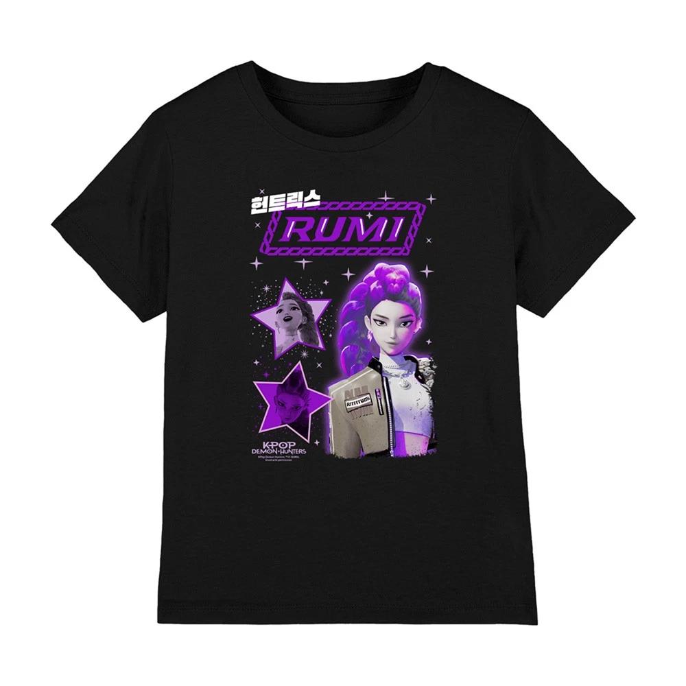Kpop Demon Hunters Huntrix Rumi Popstar Kids T-shirt 5-13 Years, Black 100