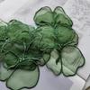 10Pcs Green Semi Transparent Embroidered Lace Flowers Patches Applique Clothing Patch Decoration