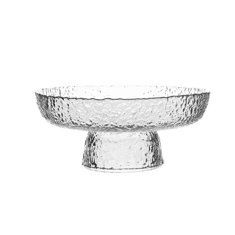 Kaiye Creative Hammered Glass Serving Plate with Gold Rim