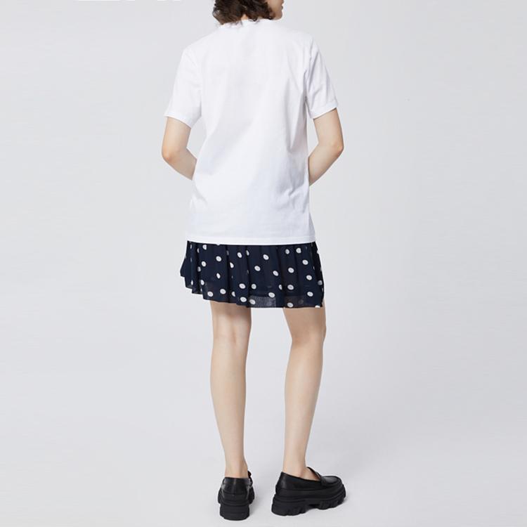 Ganni Rabbit Pattern Round Neck T-Shirt Women tops White T2778151