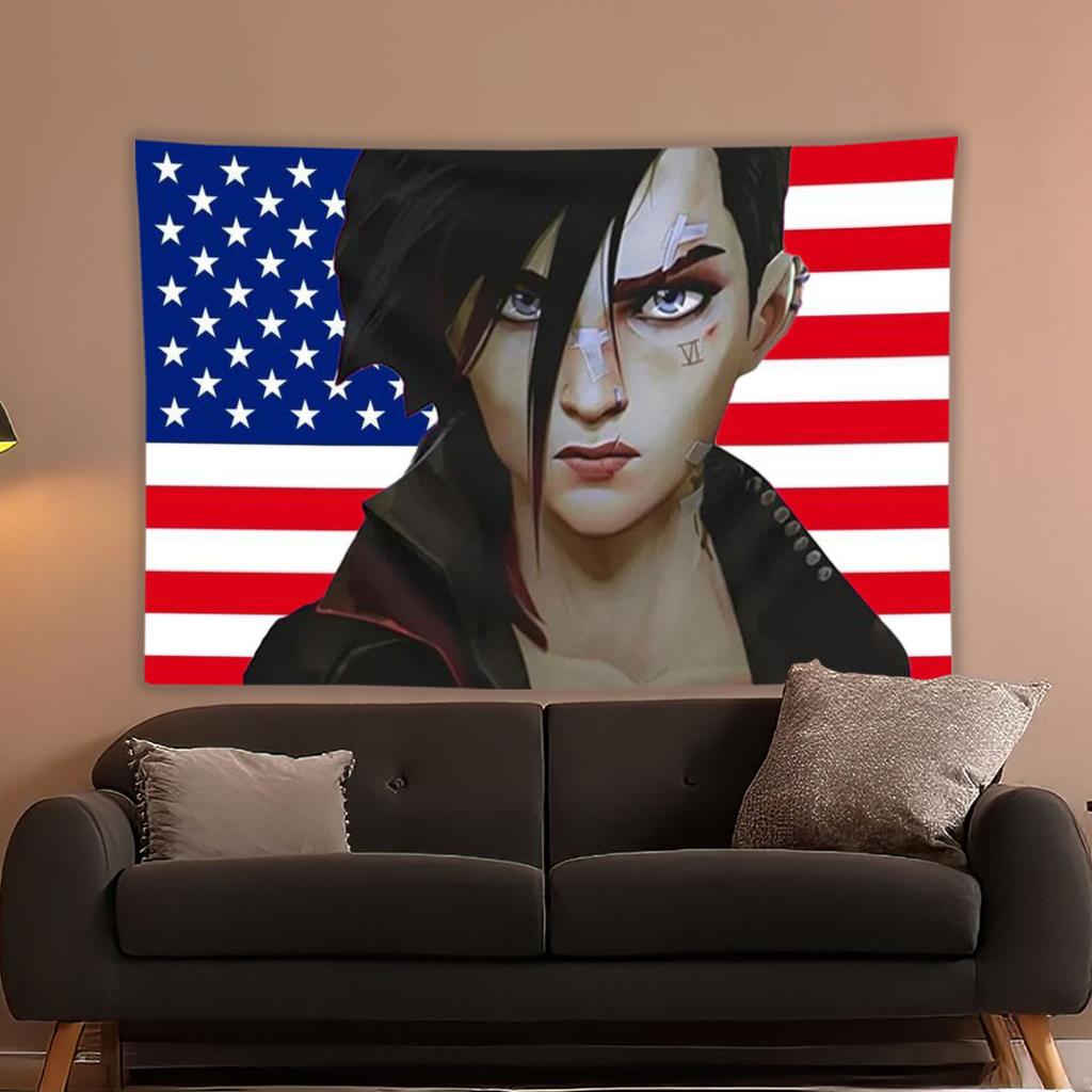 Oshu Wall Hanging Tapestry Pit Fighter Vi American Flag Printed Tapestry Home Decoration Bar Outdoor Festival Wall Hanging