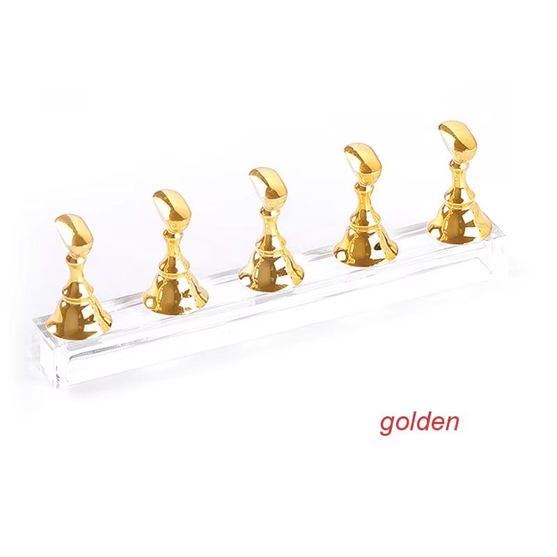 CNKESS 1Set False Nail Trainning Holder Base Display Stand Alloy Tips Practice Crystal Nail Art Polish Display Manicure Tools