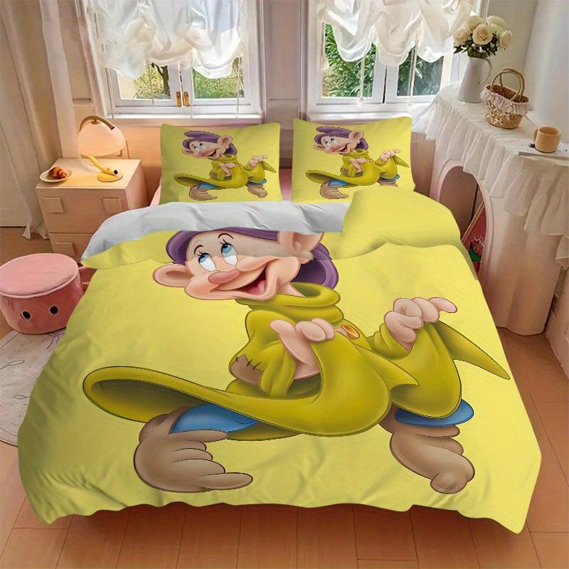 3pcs Dopey Character Bedding Set, Including 1 Quilt Cover and 2 Pillow Shams, Without Filling, Soft and Comfortable Home Bedroom D033
