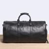 Geantă de călătorie pentru bărbați, din piele naturală, ocazională, geantă pentru bagaje de mână, geantă de fitness de mare capacitate, buzunar pentru pantofi pentru laptop de 18 inchi