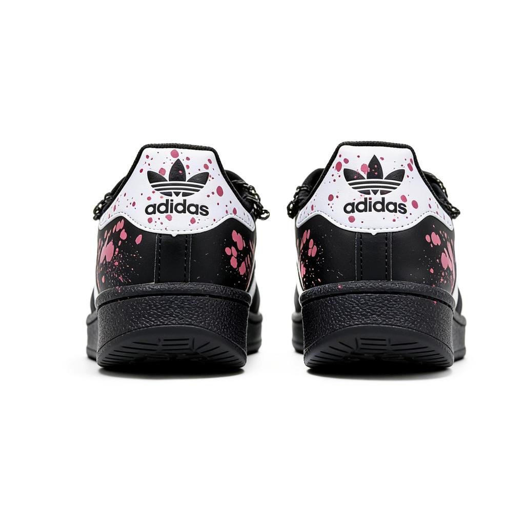 adidas Originals Superstar 2 Nyx Leather Slip Resistant Abrasion Resistant Low Top Skateboard Shoes Unisex Black JI0079(team516-)