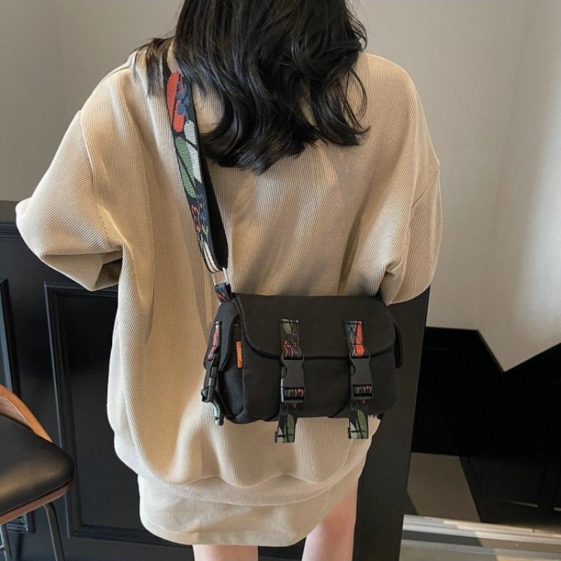 Lässige Schulter-Canvas-Tasche Damen neue trendige vielseitige Umhängetasche leichte Reise kleine Tasche