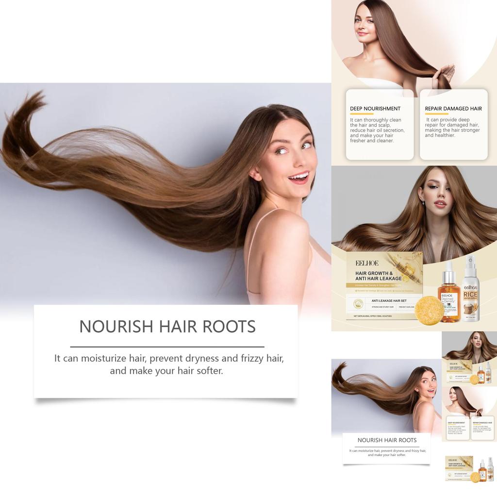 Eelhoe Hair Care Set Gentle Nourishing Repair For Dry Frizzy Shiny Strong Hair