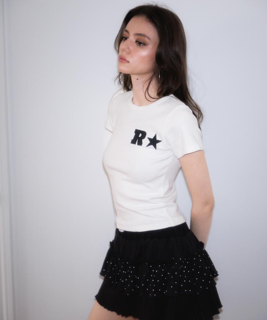 ROSEFRANTZ Cancan Frill Mini Skirt [Black]