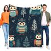 Coperta con Motivo Civetta Morbida e Accogliente in Pile per Arredamento Casa Leggera Calda Regalo di Compleanno per Bambini e Adulti Perfetta per Divano S