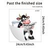 3D Funny Cow Reading Newspaper On Toilet Wall Sticker Self-Adhesive Waterproof Removable Bathroom Home Decor Art