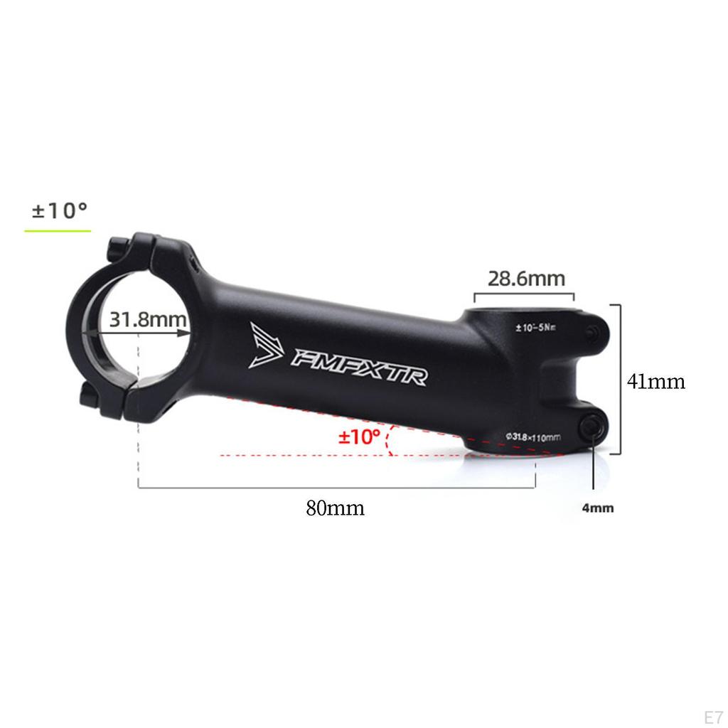 Bike Short Stem Bicycle Adjustable 28.6mm Riser 31.8mm Handlebar for Cycling,