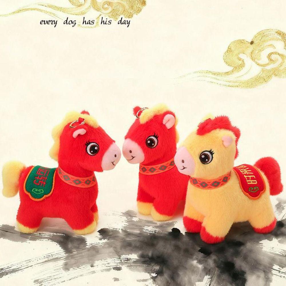 PP Cotton Mascot Horse Plush Keychain Soft Chinese Horse Plush Doll Chinese New Year Gift